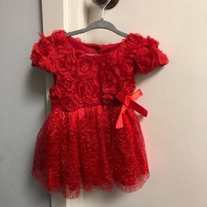 NWOT Formal Red Rose 🌹 Dress w/ Tulle Skirt & Bow